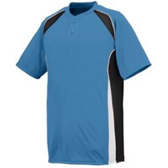 1541A Youth Base Hit Jersey, Columbia Blue, Black & White - Medium