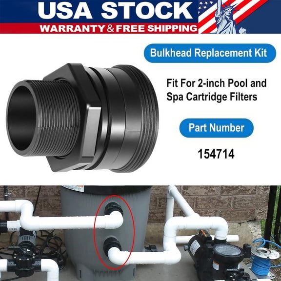 154714 Bulkhead Kit for Triton II Pool and Spa Sand Filter TR50 TR60 TR100 TR140