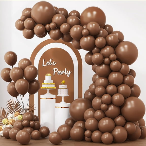154pcs Brown Balloons Different Sizes 18 12 10 5 Inches Premium Boho Coffee Brown Latex Balloon Garland Arch for Birthday Party Graduation Wedding Anniversary Baby Shower Decoration