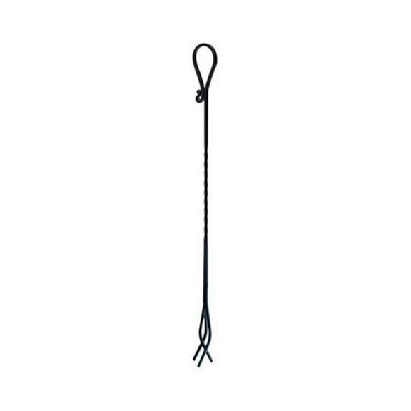 15513 Black Twisted Steel Fireplace Tongs