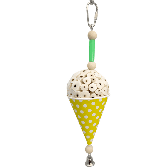 1556 Sola Snowcone - Handmade Foraging Hanging Bird Cage Toy