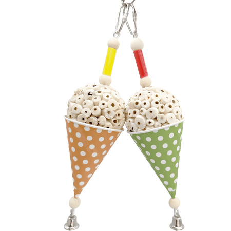 1559 Sola Snowcone Two - Handmade Sola Wood Foraging Bird Toys