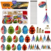 Inline Spinner Lure Making Kit for Trout Bass Salmon DIY Fishing Tackle Craft Set 155PCS