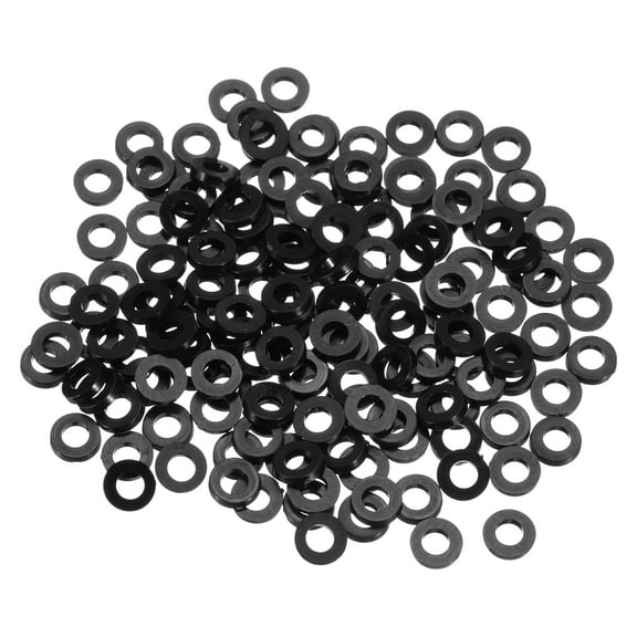 155Pcs M3 Nylon Flat Washers Plastic Washer 3mm ID 6mm OD 1mm Thick, Black