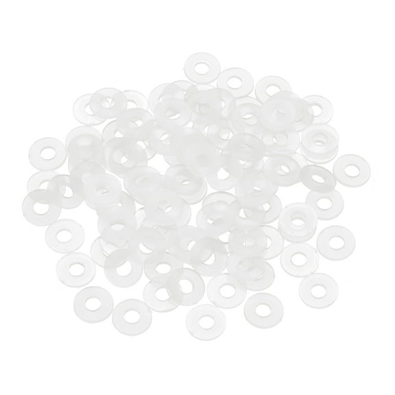 155Pcs M3 Nylon Flat Washers Plastic Washer 3mm ID 8mm OD 1mm Thick, White