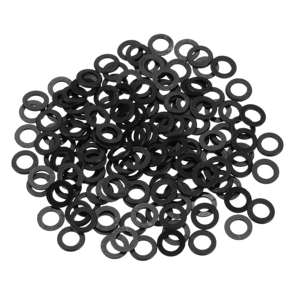 155Pcs M6 Nylon Flat Washers Plastic Washer 6mm ID 12mm OD 1.2mm Thick, Black