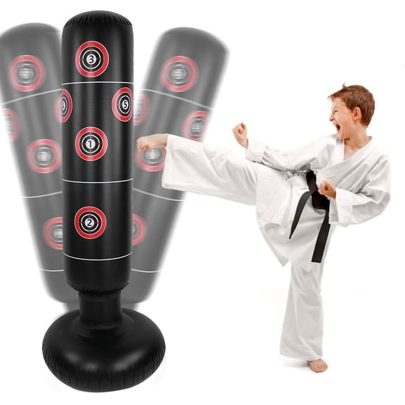 155cm Fitness Boxing Column Inflatable Flexible Folding Sandbags Toy for Adult Children