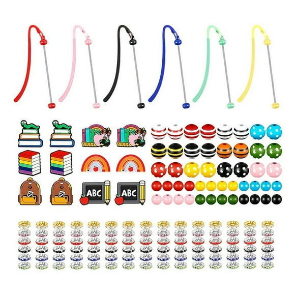 156 Pcs Beadable Bookmarks Back to School Supplies Bookmarks DIY Beaded Bookmark for Student Teacher Book