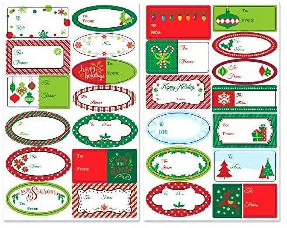 156 Pcs Christmas Gift Tags, Christmas Self Adhesive Gift Tag Stickers, Holiday Labels for Gifts Santa, Present Name Labels for DIY Xmas Gift