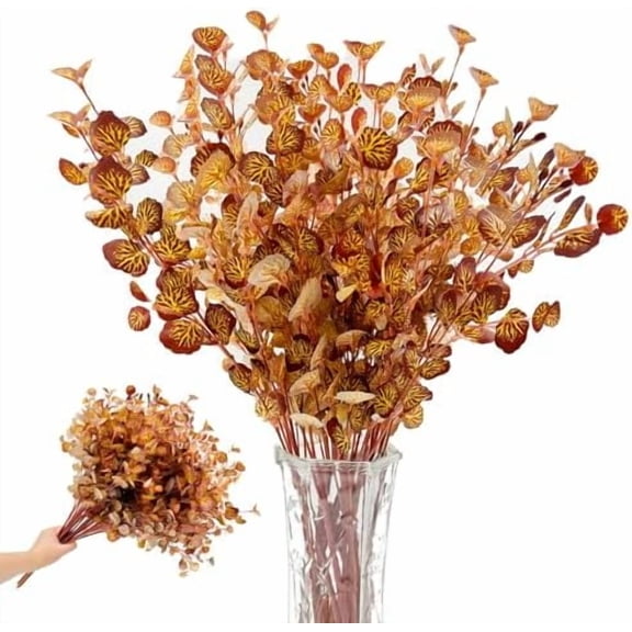 1560 Leaves Artificial Eucalyptus Stems, 4 Bundles Realistic Faux Flowers Faux Branches for Vase,Artificial Eucalyptus Bouquet Fake Greenery Decor for Autumn Decorations,Home
