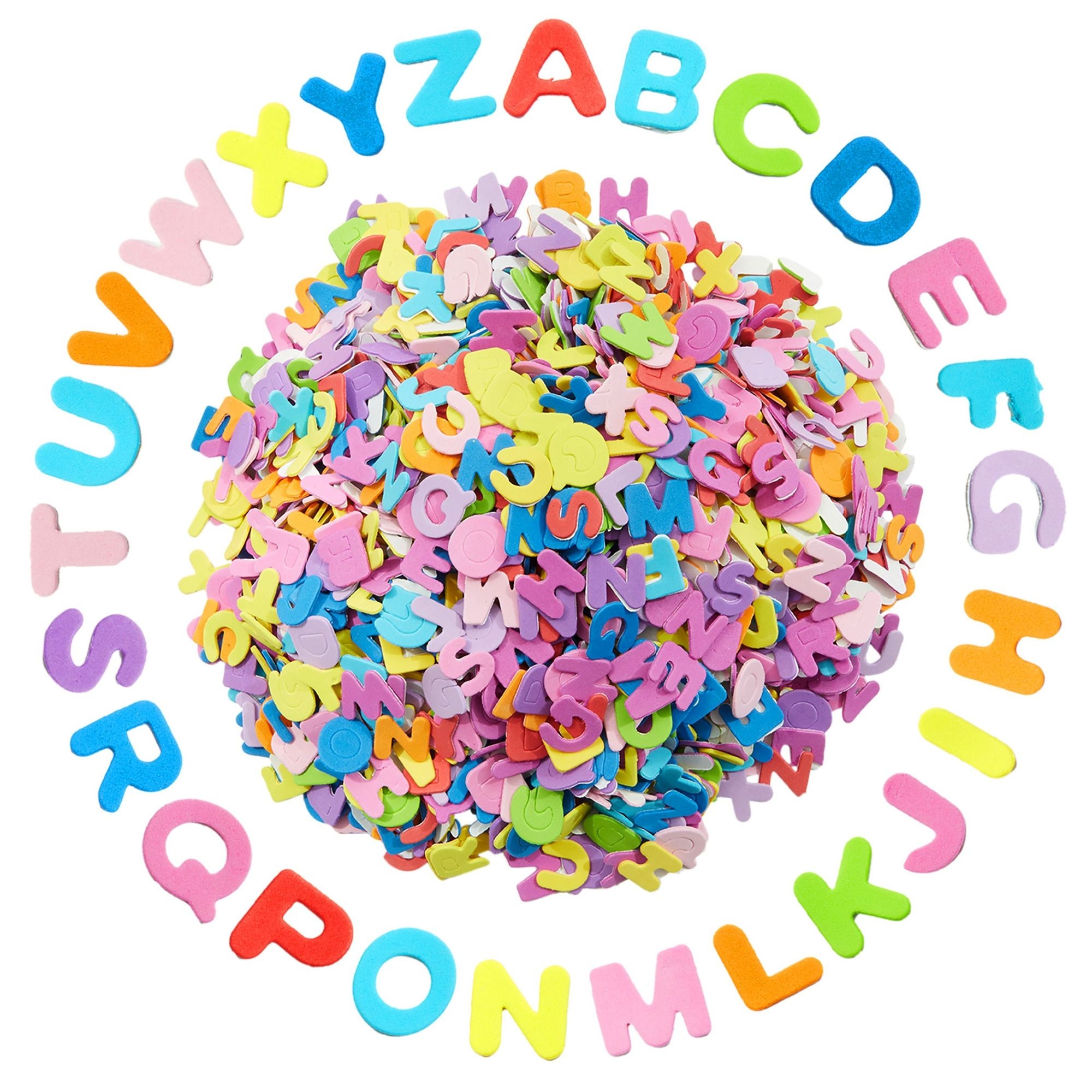 1560-Pieces Foam Letter Stickers for Crafts, 60 Sets of Self-Adhesive A-Z  Alphabet Letters (12 Colors, 0.87 in)