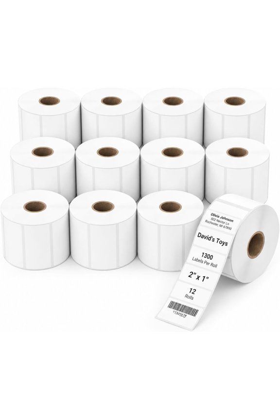 15600 count 2x1 Direct Thermal Labels Fit for  ZD411 ZD410 LP2824,  2" x 1" Matte White  Return Address Labels Compatible with Rollo, , Munbyn, Jadens, Arscan Label Printers