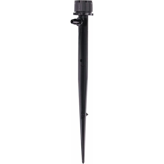 156005B Adjustable Flow Bubbler, Non-Pressure Compensating Emitter, Full-Circle Pattern, 8 Stream Spray, with 1/4-Inch Barbed Inlet on 5-Inch Stake, 5-Pack, Black