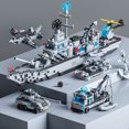 thumbnail image 1 of 1560pcs 6 IN 1 Military Navy Ship Sets Building Blocks War Army Boat Plane Model Toys for Boys Bricks Toys Christmas Gifts, 1 of 9