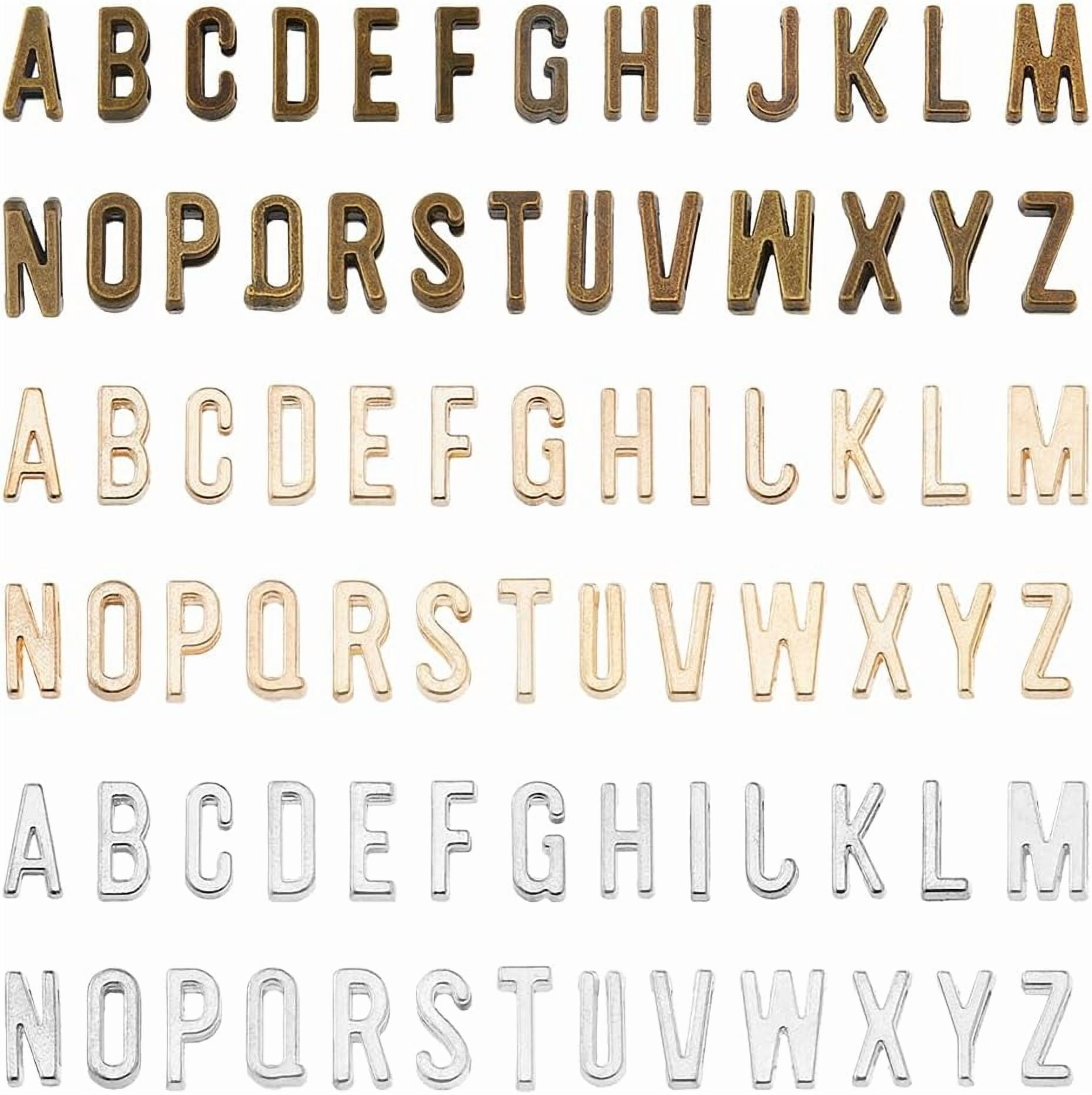 156Pcs 3 Colors Alphabet Slide Letter Charms Initial A-Z Alphabet Beads ...