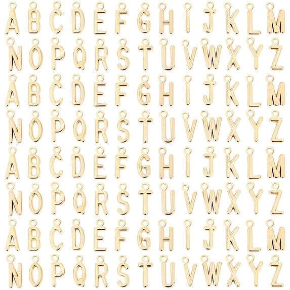 156Pcs/6 Sets Letter Charms - ABC Alphabet Charms DIY Bracelets & Necklaces with 200Pcs Jump Rings for Jewelry Making