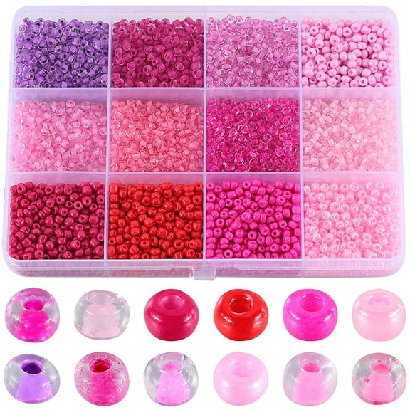 156g 12 Style Glass Seed Beads Round Hole Round Transparent Inside Colors Luster Rainbow Baking Paint Ceylon Opaque Frosted