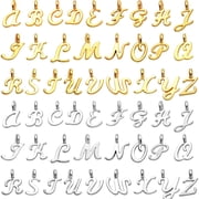 156pcs/6 Sets Alphabet ABC Letter Charms Alloy A-Z Pendants Alphabetic Charms Loose Beads DIY Necklace Bracelet Earrings Crafts Jewelry Making, Gold and Antique Silver