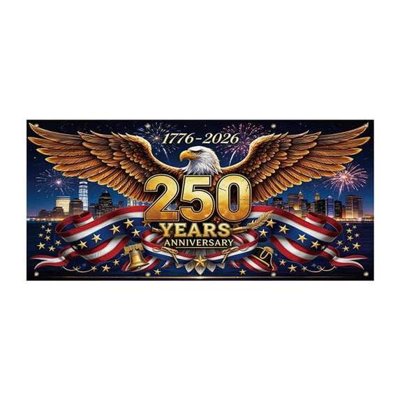 157.4x72.8 Inch 250th USA Anniversary Patriotic Garage Door Cover, Bird Flag Design for 4th of July, Independence Day, and National Holiday Outdoor Decor