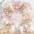 thumbnail image 1 of 157 Pcs Boho Dusty Pink Balloons Arch Garland Kit, Blush Neutral Pink Sand White Metallic Gold Different Size Balloon for Girls Baby Shower Birthday Wedding Gender Reveal Party Decorations, 1 of 14