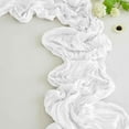 thumbnail image 1 of 157" Sky Blue Table Runner - Crinkle Gauze Wedding Decor for Farmhouse/Boho Parties, Extra Long Sheer Tablecloth for Baby Shower & Birthday Decorations, 1 of 6