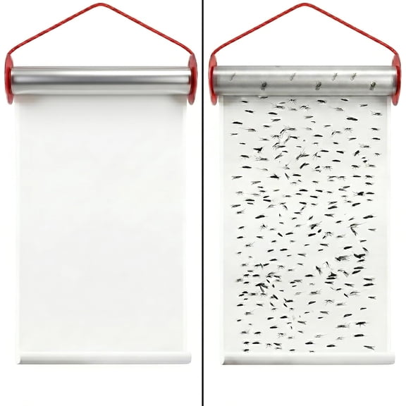 157" x 9.8" Extra Large Sticky Fly Paper Roll, Super Strong Adhesive Indoor Outdoor Fly Traps, Hanging Fruit Fly & Mosquito Catcher, Long Lasting Insect Ribbon for Home, Stable, Garden & Garage