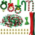thumbnail image 1 of 1570 PCS Christmas Beaded Ornament Kit Party Craft Wreath Candy Cane for Christmas Hanging, 1 of 5