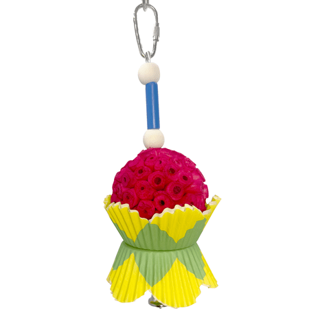 1573 Red Rainbow Tutu Chew Mandarin Bird Toys by M&M - Colorful Natural Shredding Hanging Toy
