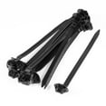 thumbnail image 1 of 157mm x 7mm Black Nylon Oval Design Auto Car Push Mount Wire Cable Tie 10 Pcs, 1 of 1