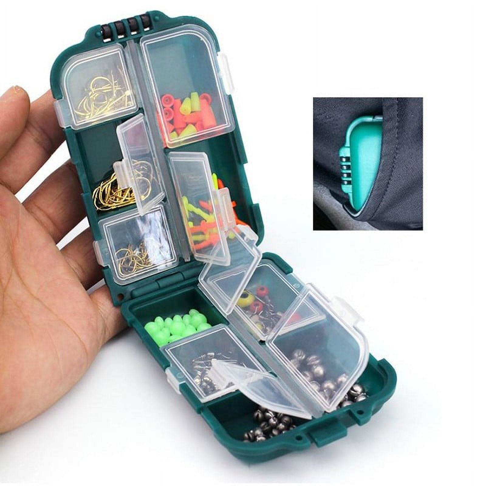 157x Pocket Size Tackle Box Beads Hooks ABS Plastic Small Fishing Kit Baits