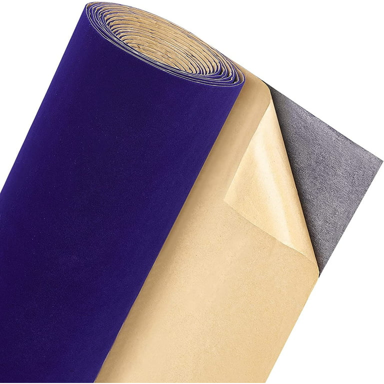 157x9.8inch Dark Blue Self Adhesive Velvet Flock Liner Velvet Fabric for  Jewelry Drawer Craft Fabric Upholstery Peel Sticker(0.8mm thick)