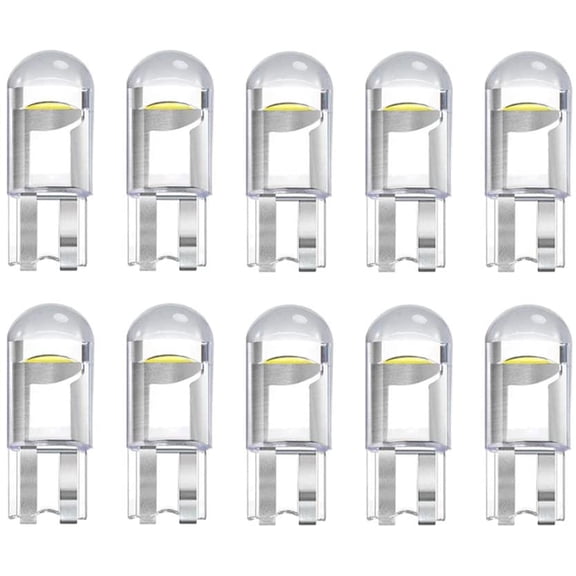 158 LED Bulb W5W 2825 168 192 194, T10 Wedge Base Bulbs 6000K Bright White for Car Side Marker Lights Dome Map Door Courtesy License Plate Taillight 0.5W 10-Pack