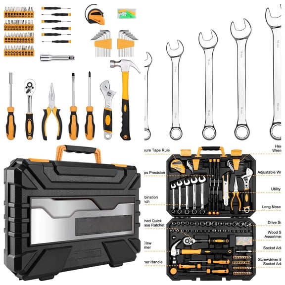 158 Piece Tool Set-General Household Hand Tool Kit,Auto Repair Tool Set, with Plastic Toolbox Storage Case
