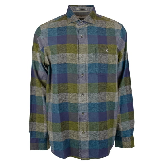 $158 Tommy Bahamas Men's Plaid Canyon Beach Bonfire Check Shirt,Burnt Olive[4XLB