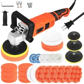 1580W Car Buffer Polisher Kit 7 Variable Speed 500-3300 RPM Rotary Waxer With 5 6 7 Inch Backing Plates Heavy Duty Electric Car Polisher for Detailing Waxing Scratch Removal Kit