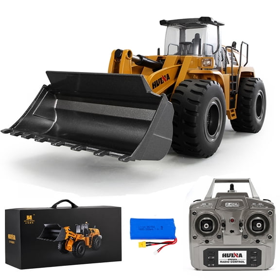 1583 RC Bulldozer, 1:14 2.4ghz Remote Control Construction Vehicle with Metal Blade,Working Dozer Shovel, LED Lights, Realistic Sounds, Crawler Tracks, Rechargeable Battery,Toy for Kids & Adults
