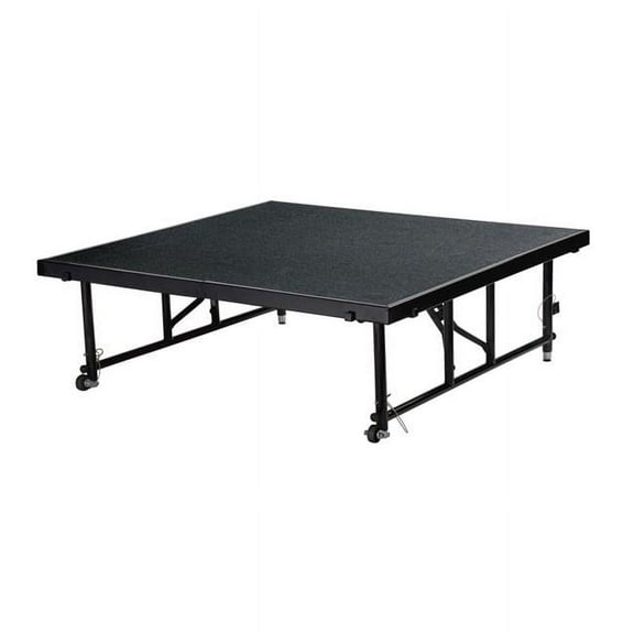 1584450 48 in. Adjustable Portable Stage with Gray Carpet