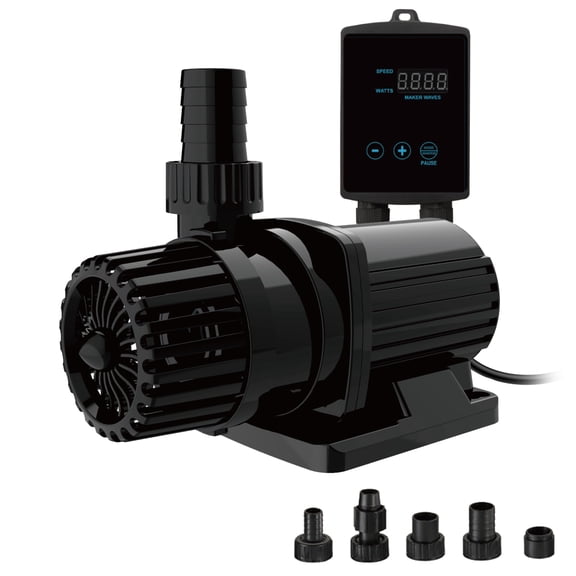 1585 GPH Amphibious Water Pump, 50W Variable Speed External & Submersible Pump with Digital Controller, 21.3 ft Max Head for Pond, Aquarium, Fountain & Hydroponics