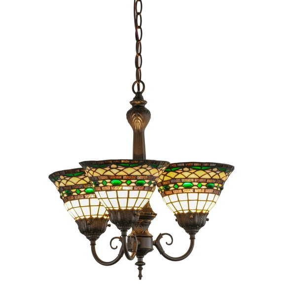 Meyda Tiffany 158700 Tiffany Roman 3 Light Chandelier, 20" Width