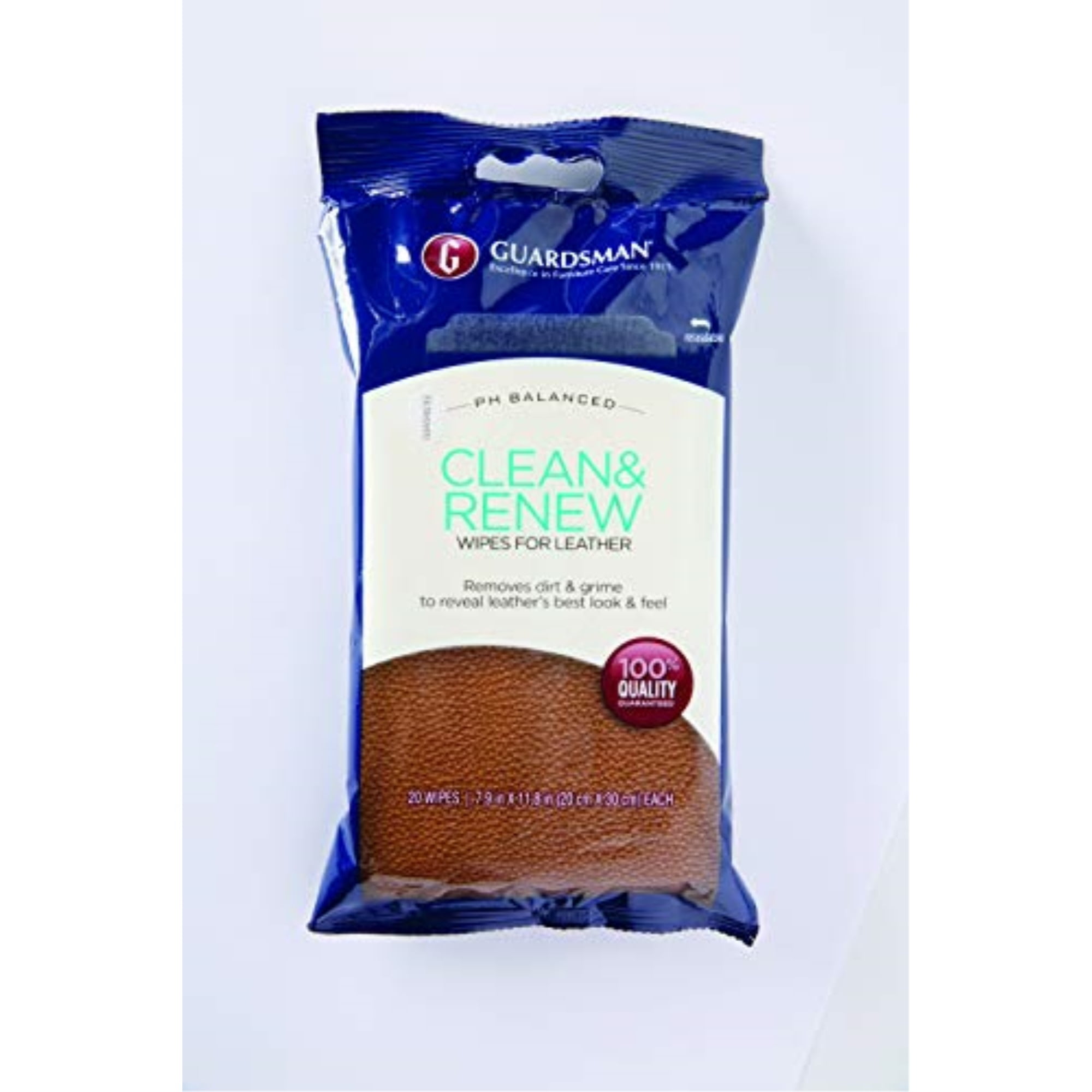 1587252 CLN&RNEW LTHR WIPES 20CT Guardsman No Scent Leather Cleaner 20