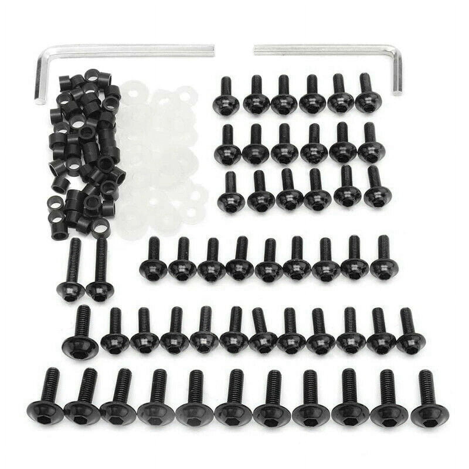 158PCS Universal Motorcycle Fairing Screws Nuts Kit Moto Body Work Bolts Screw for YZF R1 R6 R3 2004- 2008(Black)