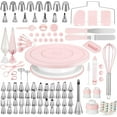 thumbnail image 1 of 158PCs Cake Decorating Kit, Baking Supplies Tools - Includes Cake Stand Turntable, 64 Icing Piping Tips Set, 2 Frosting Spatulas, 3 Scrapers, 50+2 Pastry Bags, Coupler, Video Tutorial, Booklet, 1 of 5