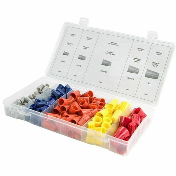 158pc Electrical Wire Twist Nut Connector Terminals Cap Spring Insert Assortment