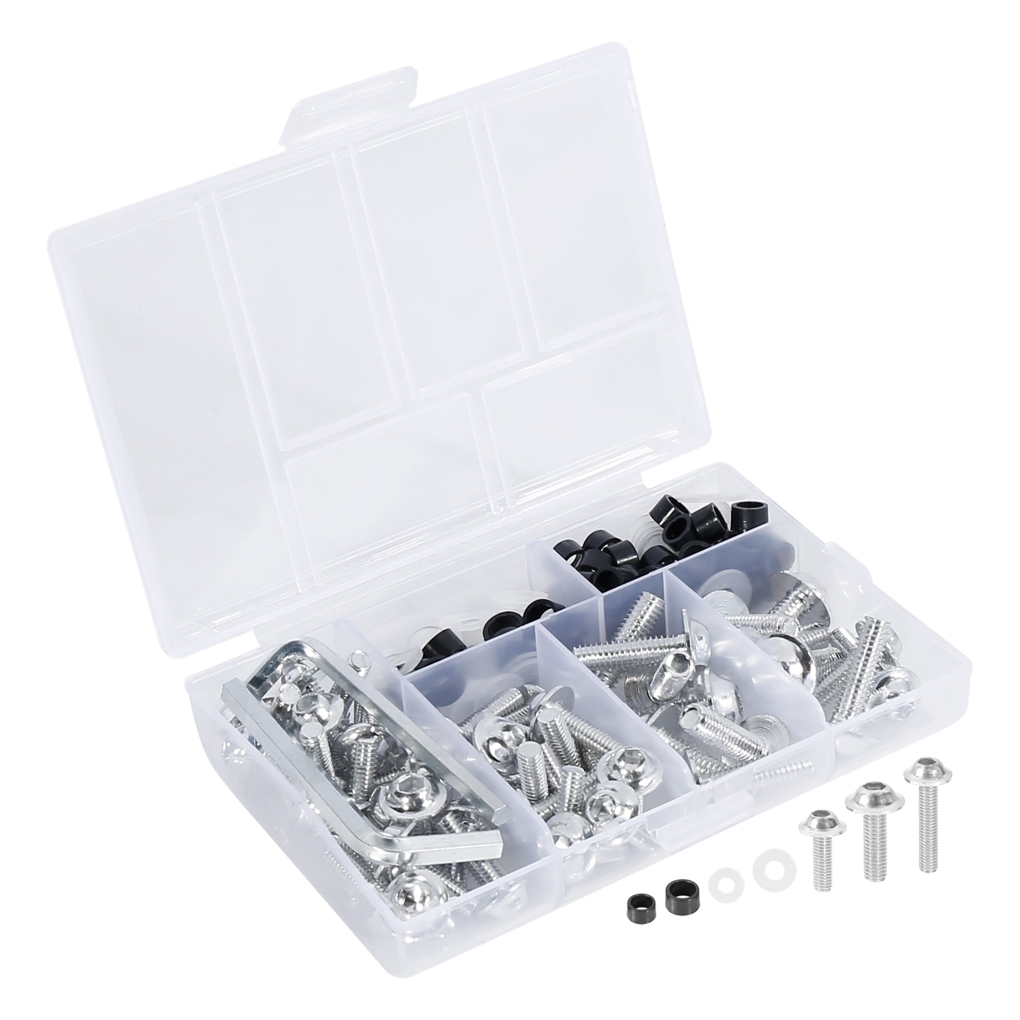158pcs Silver Tone Universal Aluminum Motorcycle Fairing Bolts Bodywork Screws