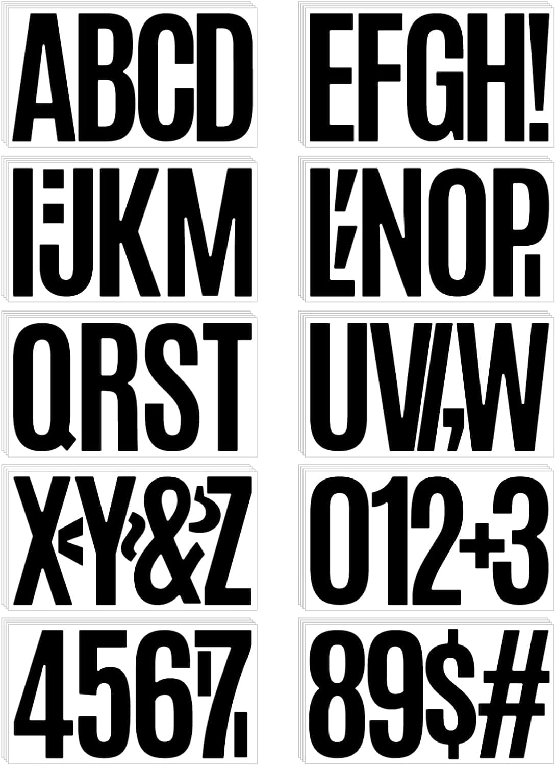 159 Pcs Waterproof 6" Large Vinyl Alphabet & Number Stickers - Self-Adhesive for Mailboxes, Windows, Doors, Signs, Vehicles, and More (Black, 6 Inch)
