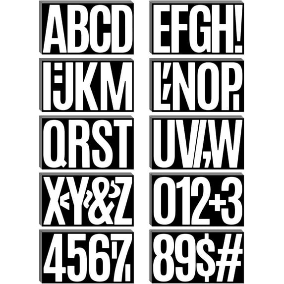 159 Pcs Waterproof 6" Large Vinyl Alphabet & Number Stickers - Self-Adhesive for Mailboxes, Windows, Doors, Signs, Vehicles, and More (White, 6 Inch)