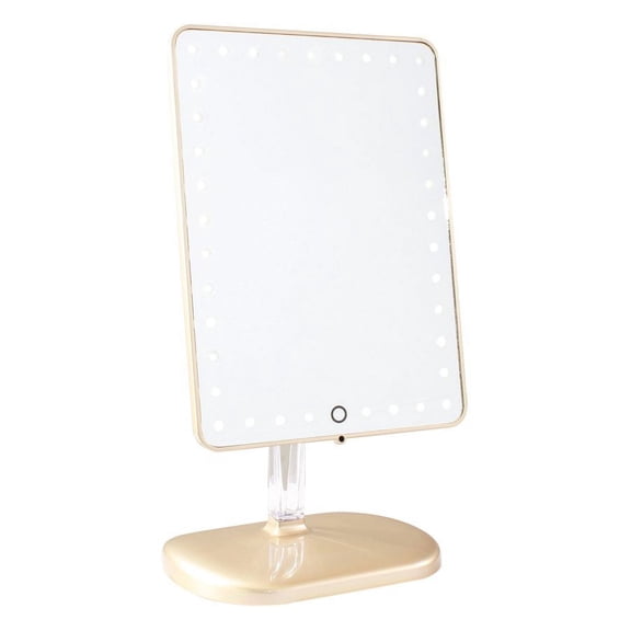 ($159 Value) Impressions Vanity Bling Edition Touch Pro LED Makeup Mirror with Wireless Bluetooth Audio & USB Charger, Champagne Gold