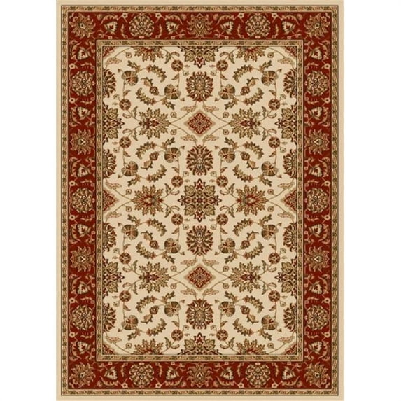 1592-1056-IVORY-BRIC Como Rectangular Ivory & Brick Traditional Italy Area Rug, 8 ft. W x 8 ft. H