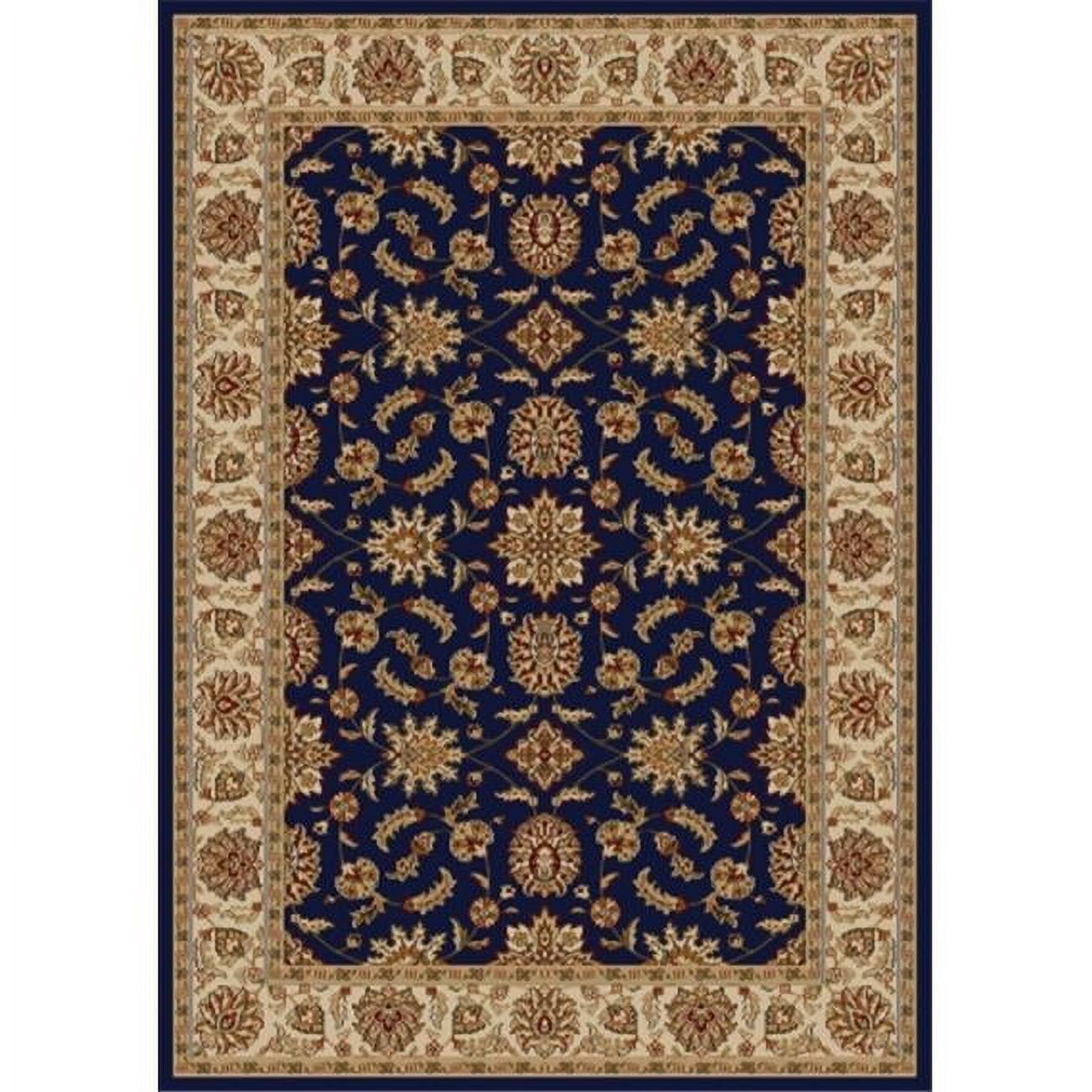 Como Navy Blue Traditional Easy Care Area Rug - 8' x 11'