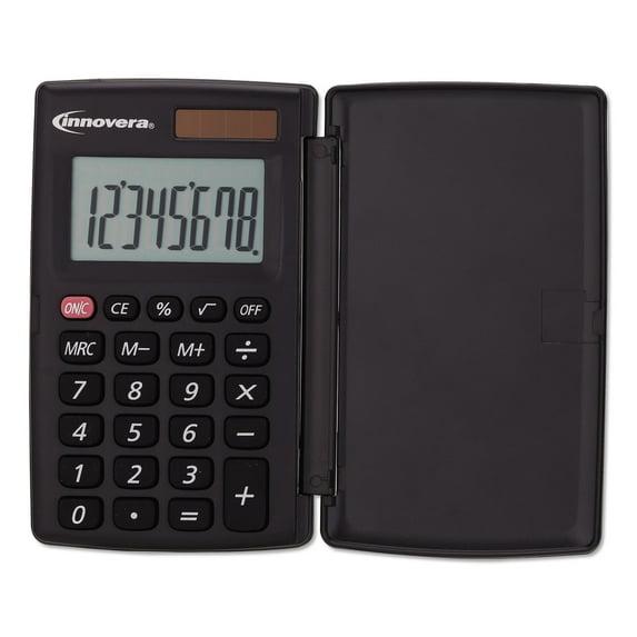 15921 Pocket Calculator With Hard Shell Flip Cover, 8-Digit, Lcd | Bundle of 5